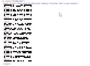Die Kriminellen setzen kleine Blöcke in das HTML.