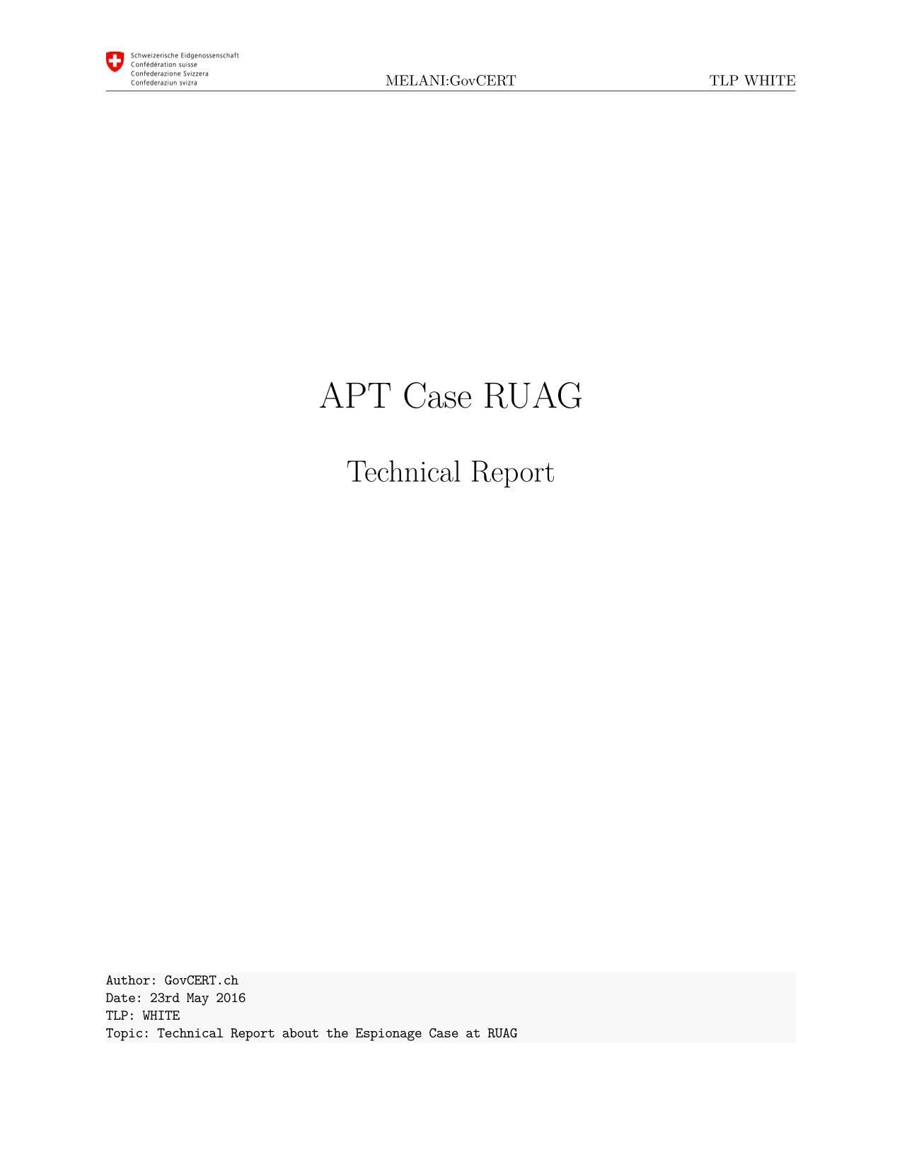 APT Case RUAG