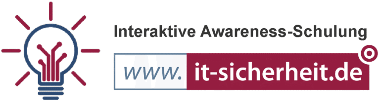 Logo mit Text Interaktive Awareness-Schulung
