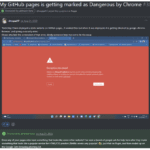 GitHub Abuse Engine: Nutzer, der eine statische Seite für ein Projekt gebaut hat, die sofort nach dem Ausrollen geblockt wurde (Bild: Check Point).